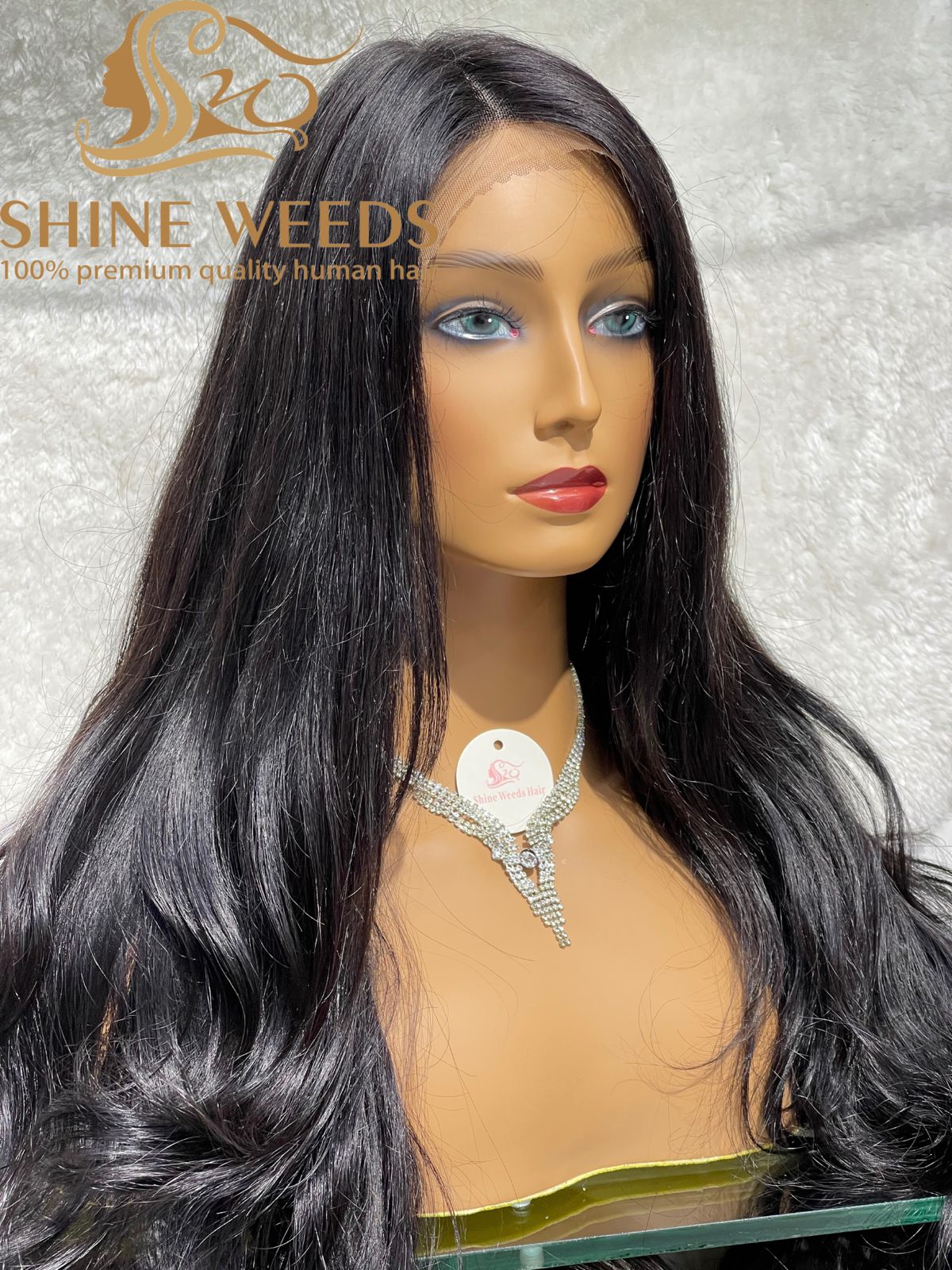 1253A Natural Hair wig Wavy Medium Long
