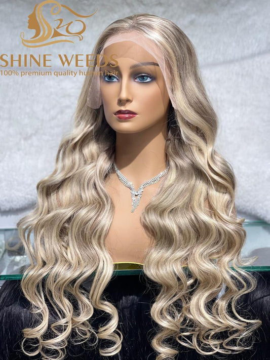 100% Natural Human Hair Wig P6/613# Embre Color 30 inch