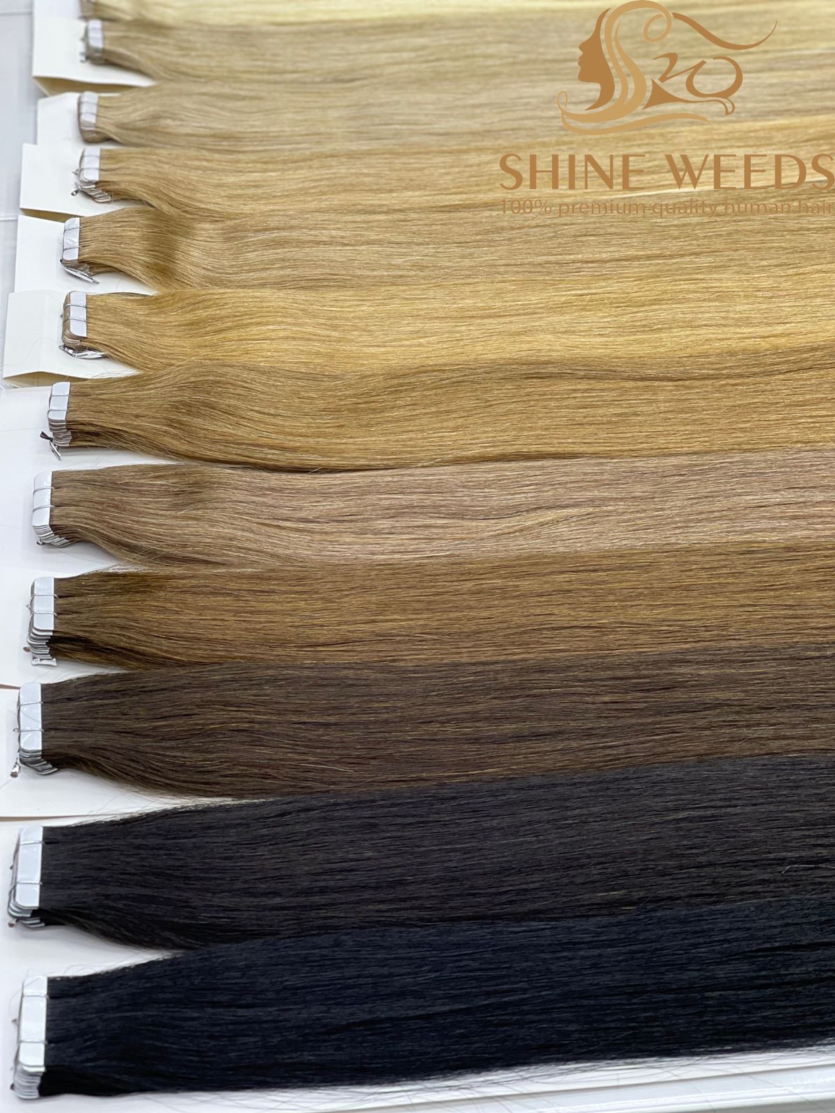 Tape in hair Extension Natural Hair 20pcs 40g NM 60cm 24''