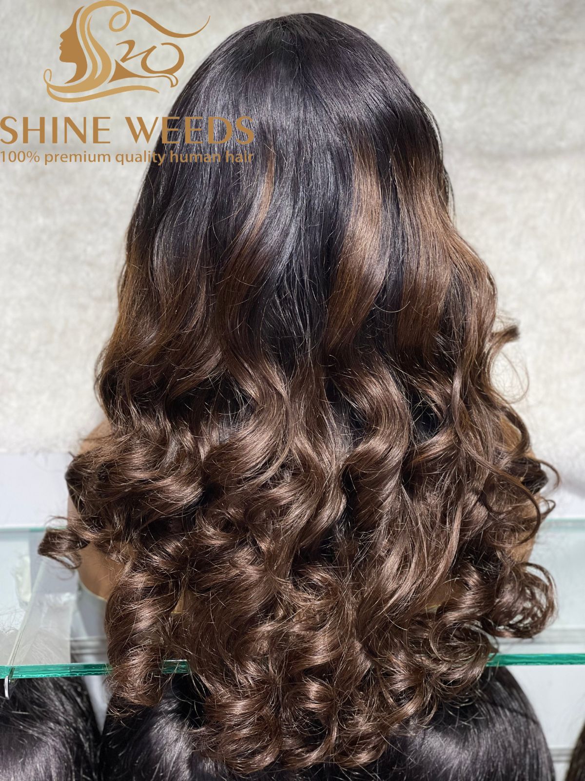 Medium Long Loose Wave Ombre 1B/4# Color Natural Hair 20inch