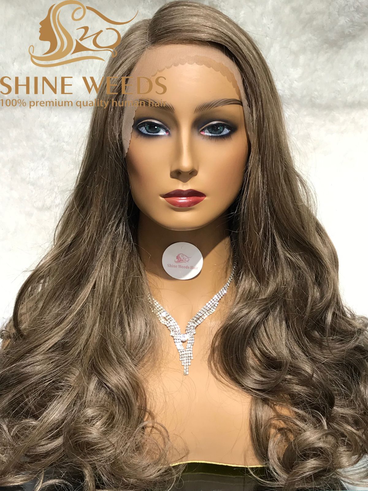 1253A Natural Hair wig Wavy Medium Long