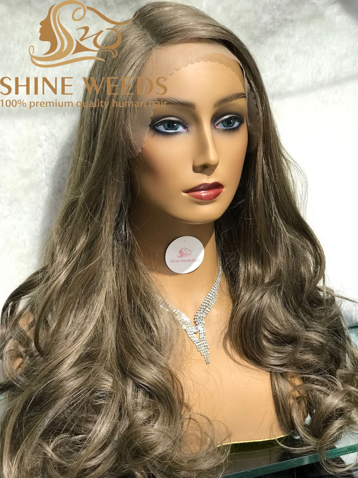 1253A Natural Hair wig Wavy Medium Long
