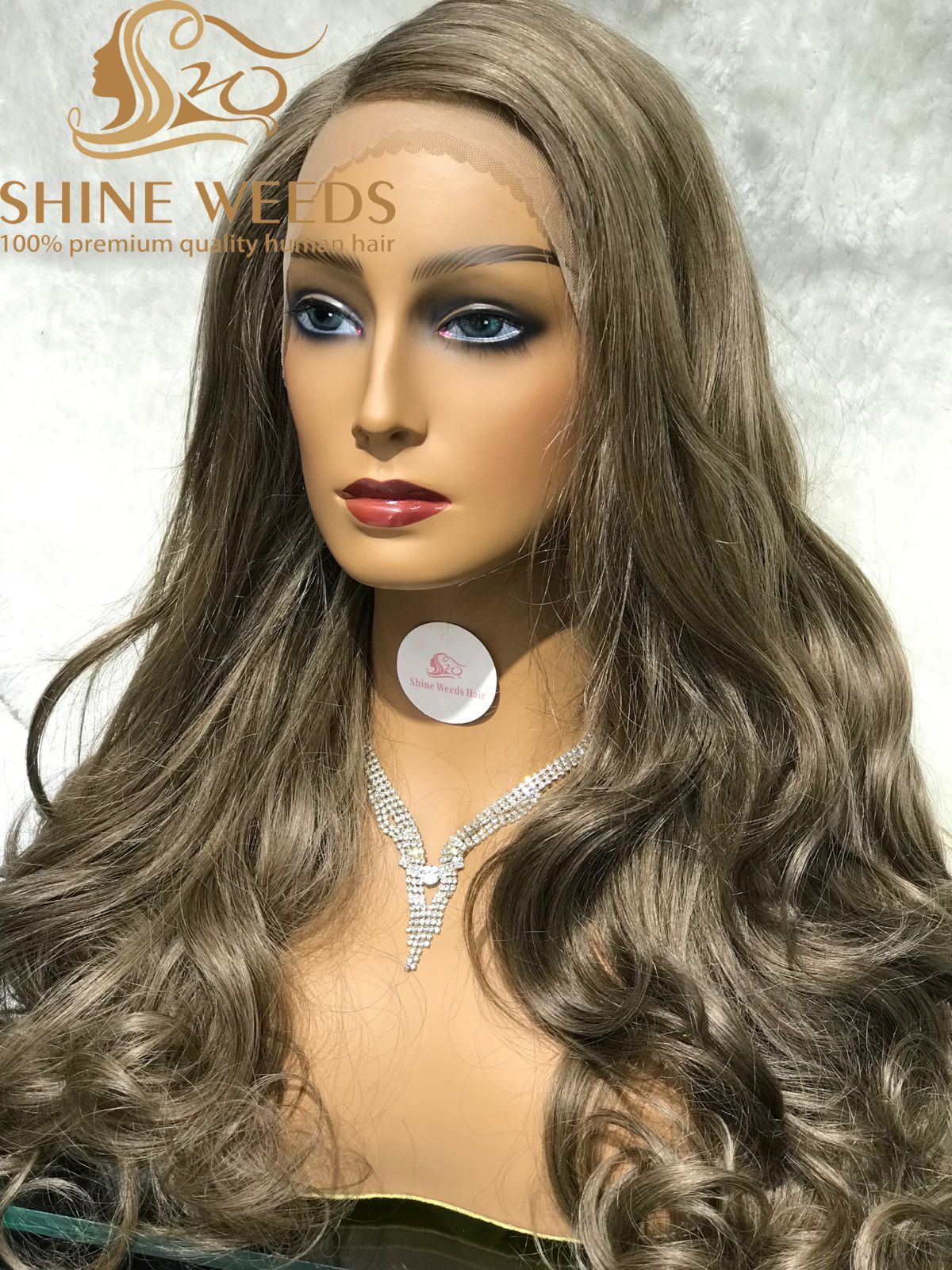 1253A Natural Hair wig Wavy Medium Long