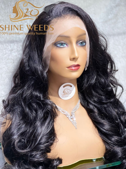 20'' 13*4 Lave wig Lose wave Brazilian MH Model Natural Hair