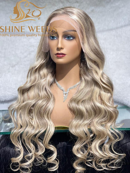100% Natural Human Hair Wig P6/613# Embre Color 30 inch