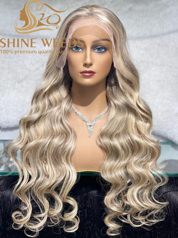 100% Natural Human Hair Wig P6/613# Embre Color 30 inch
