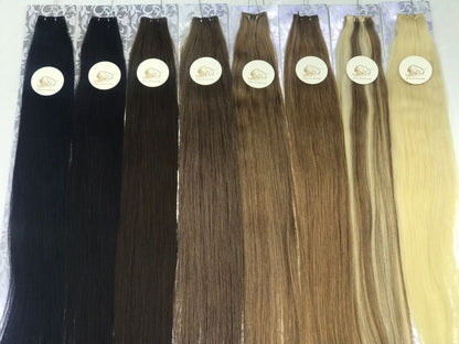 Seamless Invisible Virgin Human Hair Tape Extensions 100% Remy Human Hair 20 pieces x 4 cm wide Human Hair 24″-50g