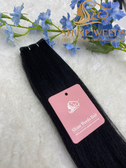 Seamless Invisible Virgin Human Hair Tape Extensions 100% Remy Human Hair 20 pieces x 4 cm wide Human Hair 24″-50g