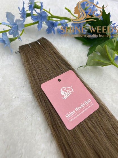 Seamless Invisible Virgin Human Hair Tape Extensions 100% Remy Human Hair 20 pieces x 4 cm wide Human Hair 24″-50g