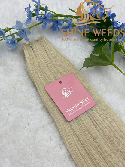 Seamless Invisible Virgin Human Hair Tape Extensions 100% Remy Human Hair 20 pieces x 4 cm wide Human Hair 24″-50g