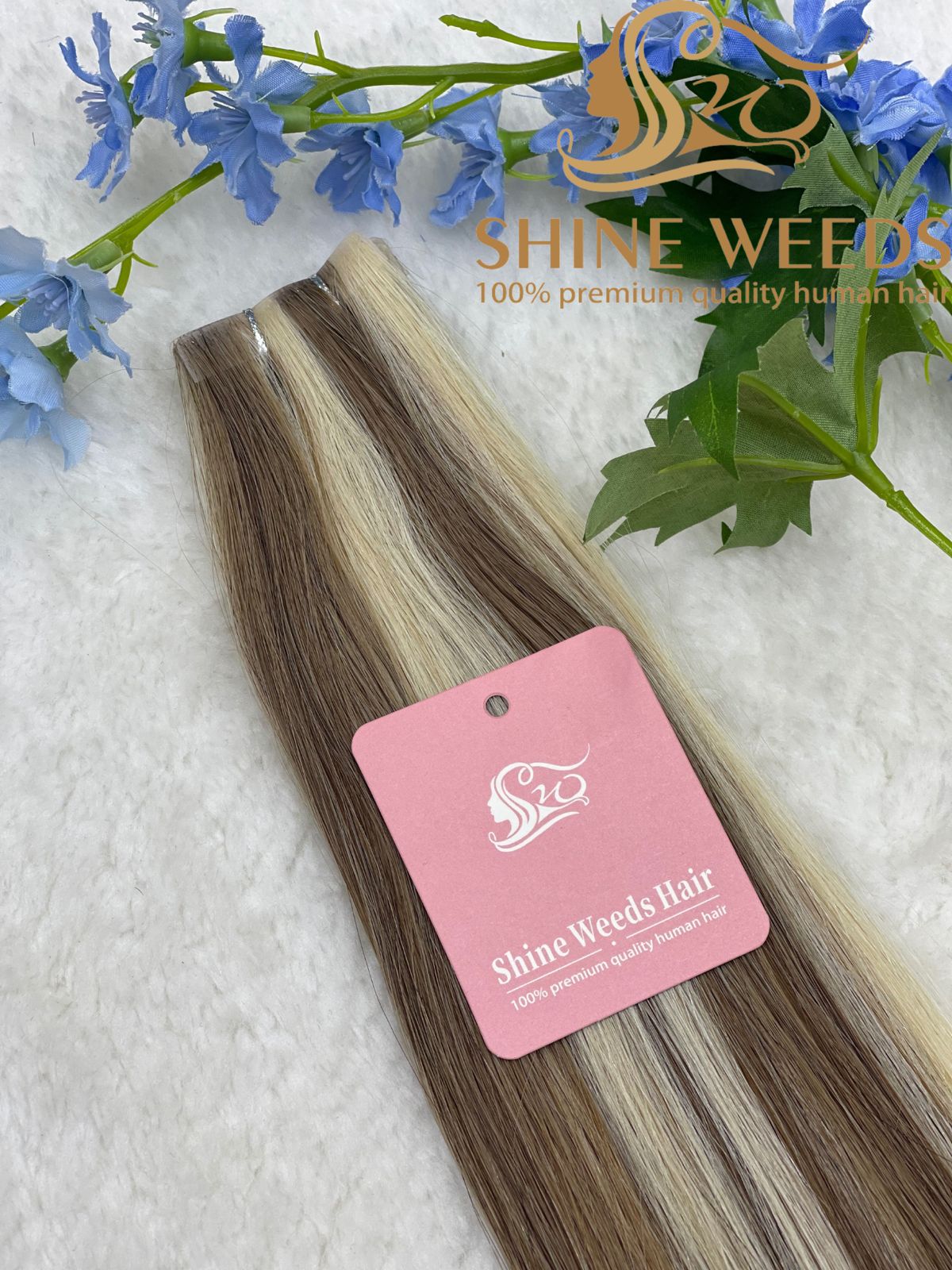 Seamless Invisible Virgin Human Hair Tape Extensions 100% Remy Human Hair 20 pieces x 4 cm wide Human Hair 24″-50g