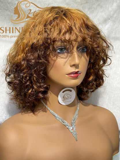 Short Wigs with Bangs African Fashion Natural Hair Wigs Mc