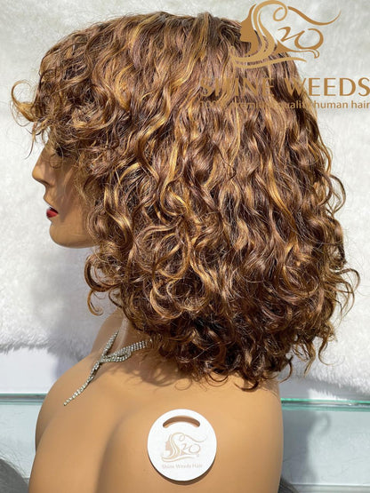 Short Wigs with Bangs African Fashion Natural Hair Wigs Mc