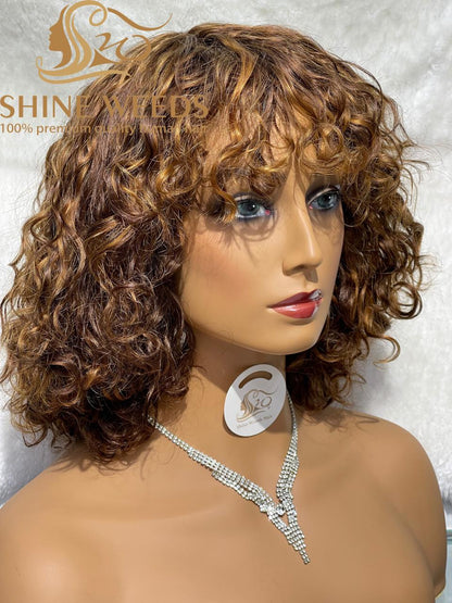 Short Wigs with Bangs African Fashion Natural Hair Wigs Mc