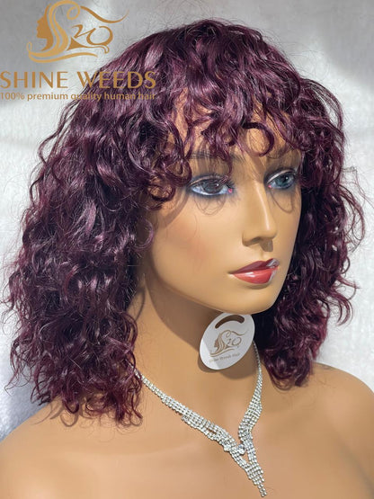 Short Wigs with Bangs African Fashion Natural Hair Wigs Mc