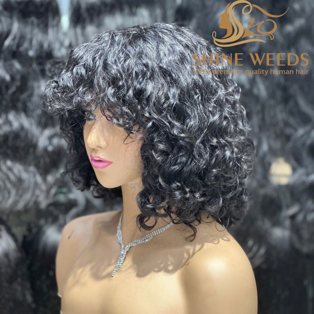 Short Wigs with Bangs African Fashion Natural Hair Wigs Mc