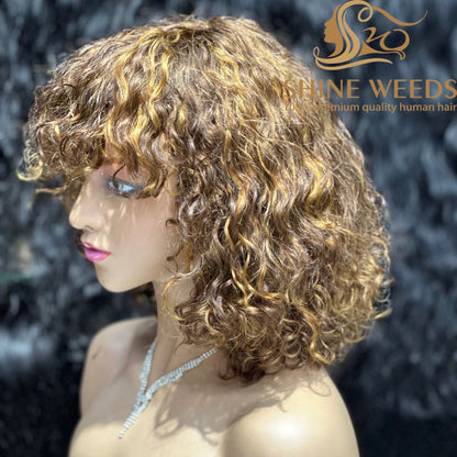 Short Wigs with Bangs African Fashion Natural Hair Wigs Mc