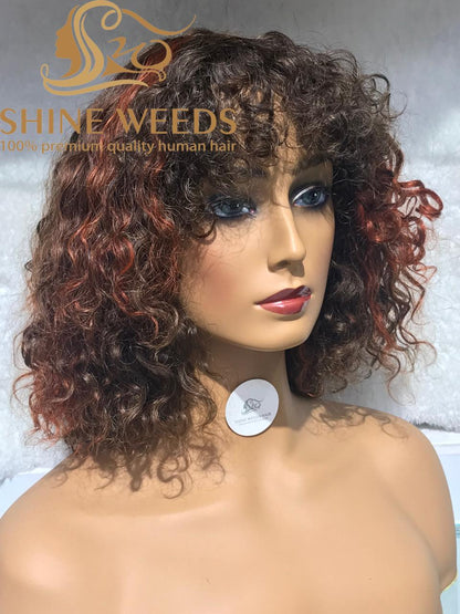 Short Wigs with Bangs African Fashion Natural Hair Wigs Mc