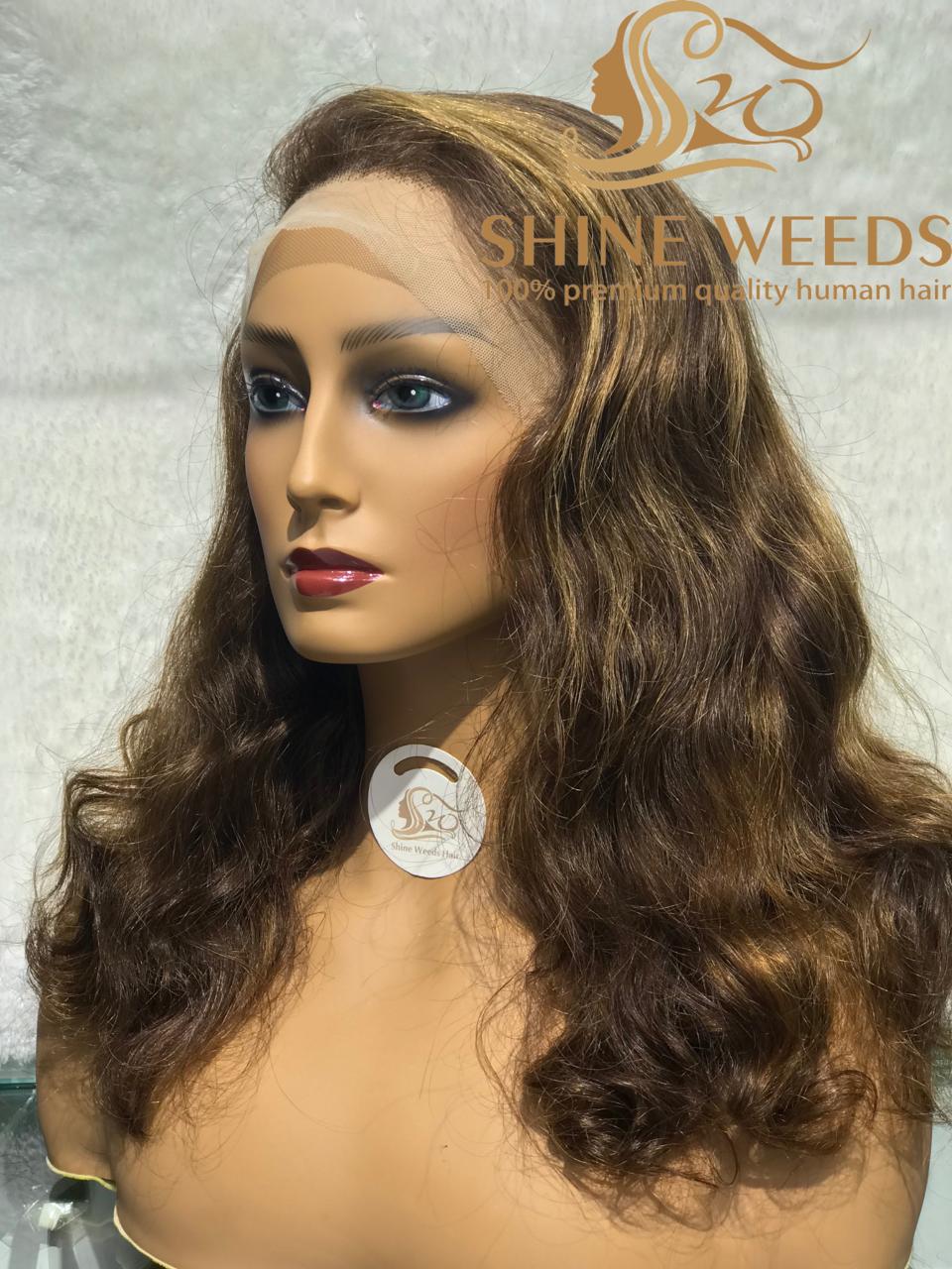 Medium Long 20 Inch Wavy African Frontal Wigs High density MK