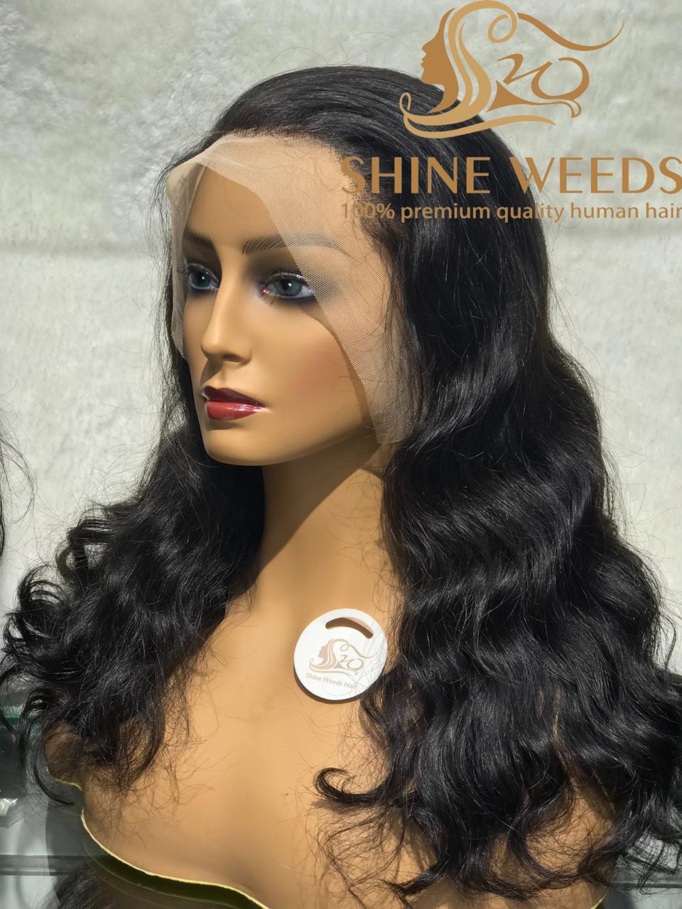 Medium Long 20 Inch Wavy African Frontal Wigs High density MK