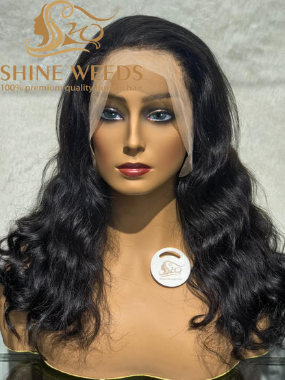 Medium Long 20 Inch Wavy African Frontal Wigs High density MK