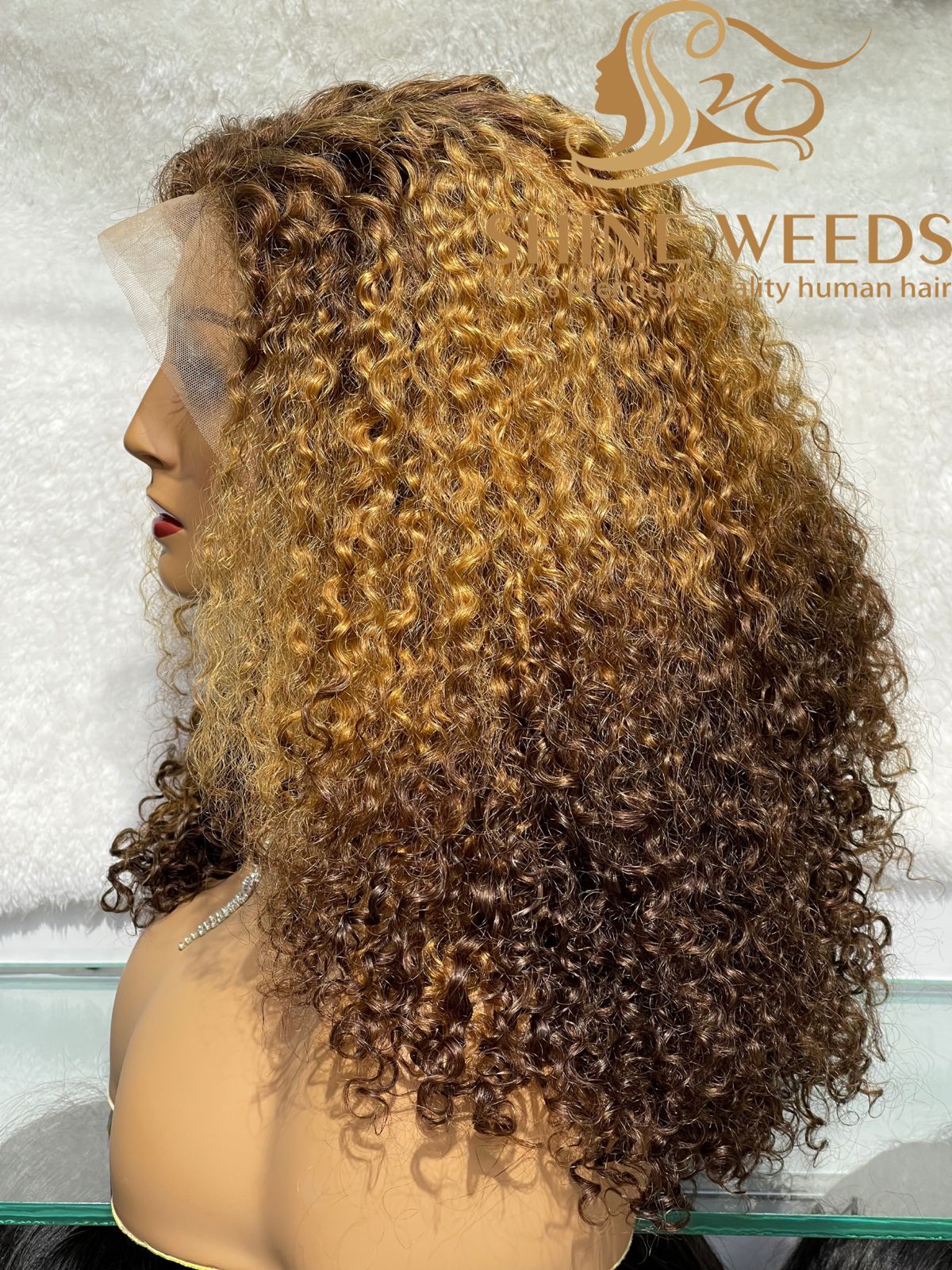 Medium Long 18'' Curly Frontal Wigs MY