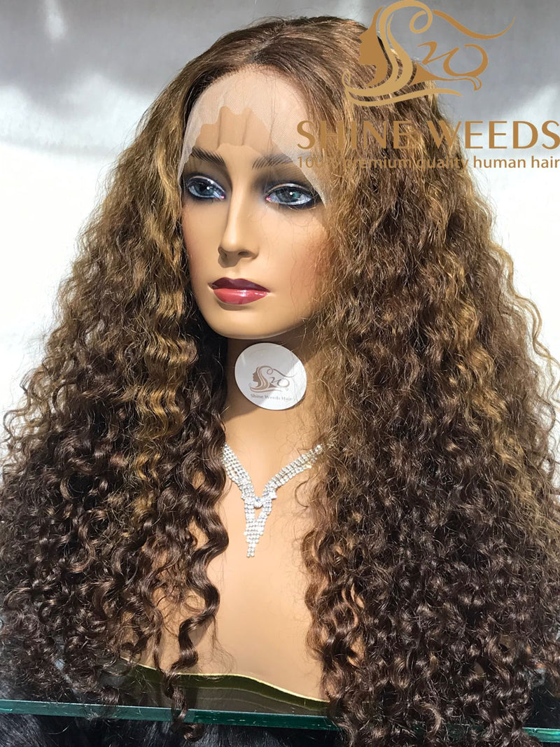 Long 26'' Lose Curly Frontal Wigs MS