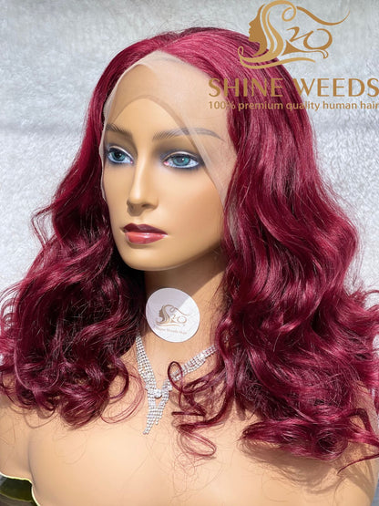 Medium Long 20 Inch Wavy African Frontal Wigs High density MK