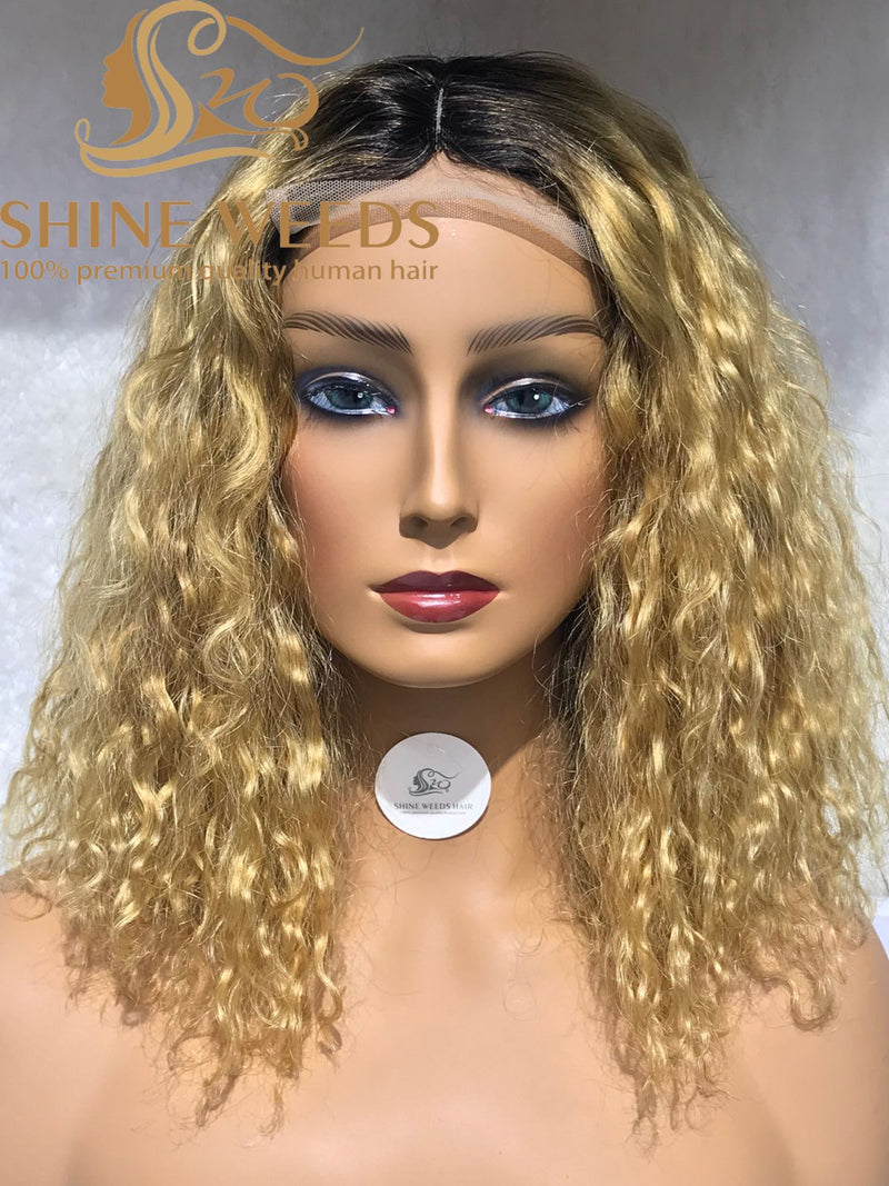 Short Curly Wigs 4*4 t part Front Natural hair wigs