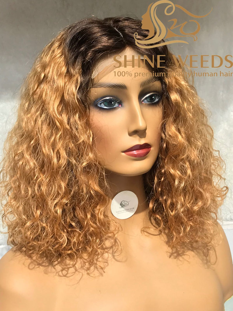 Short Curly Wigs 4*4 t part Front Natural hair wigs