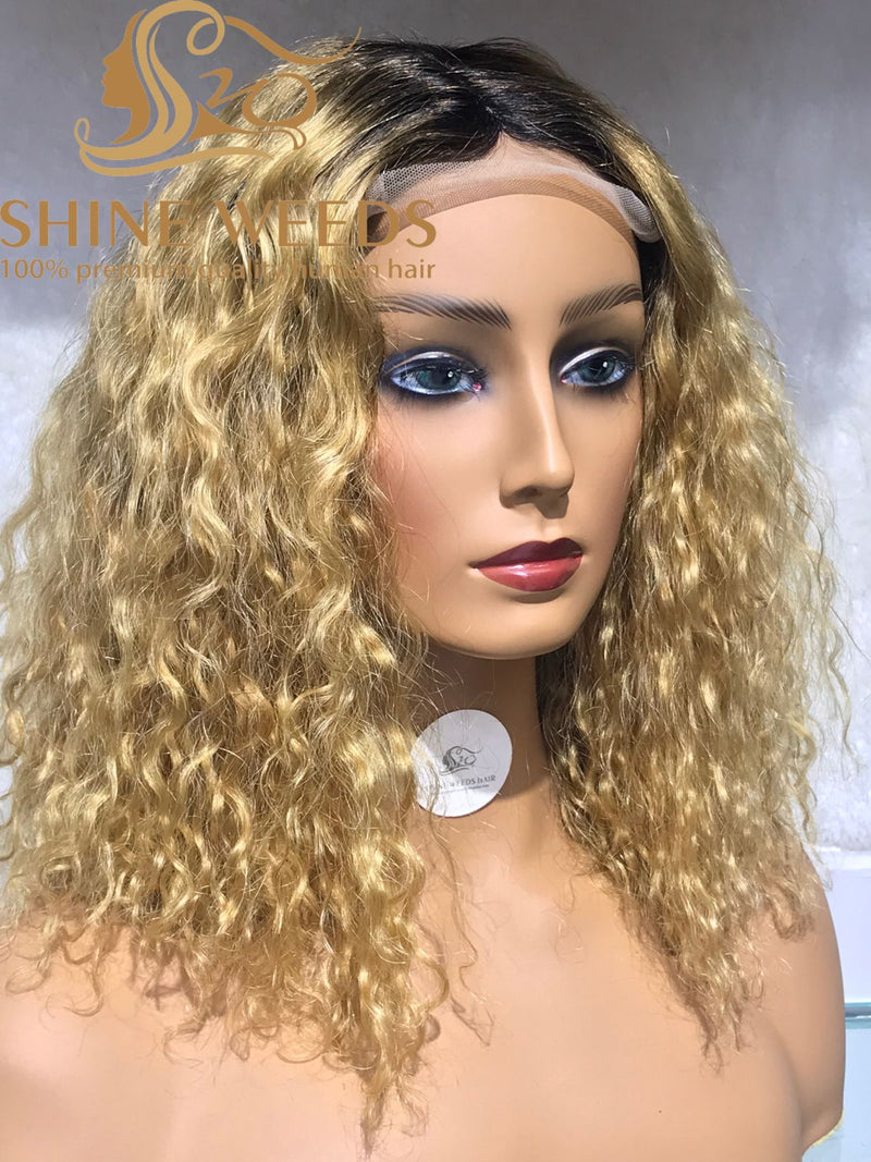 Short Curly Wigs 4*4 t part Front Natural hair wigs