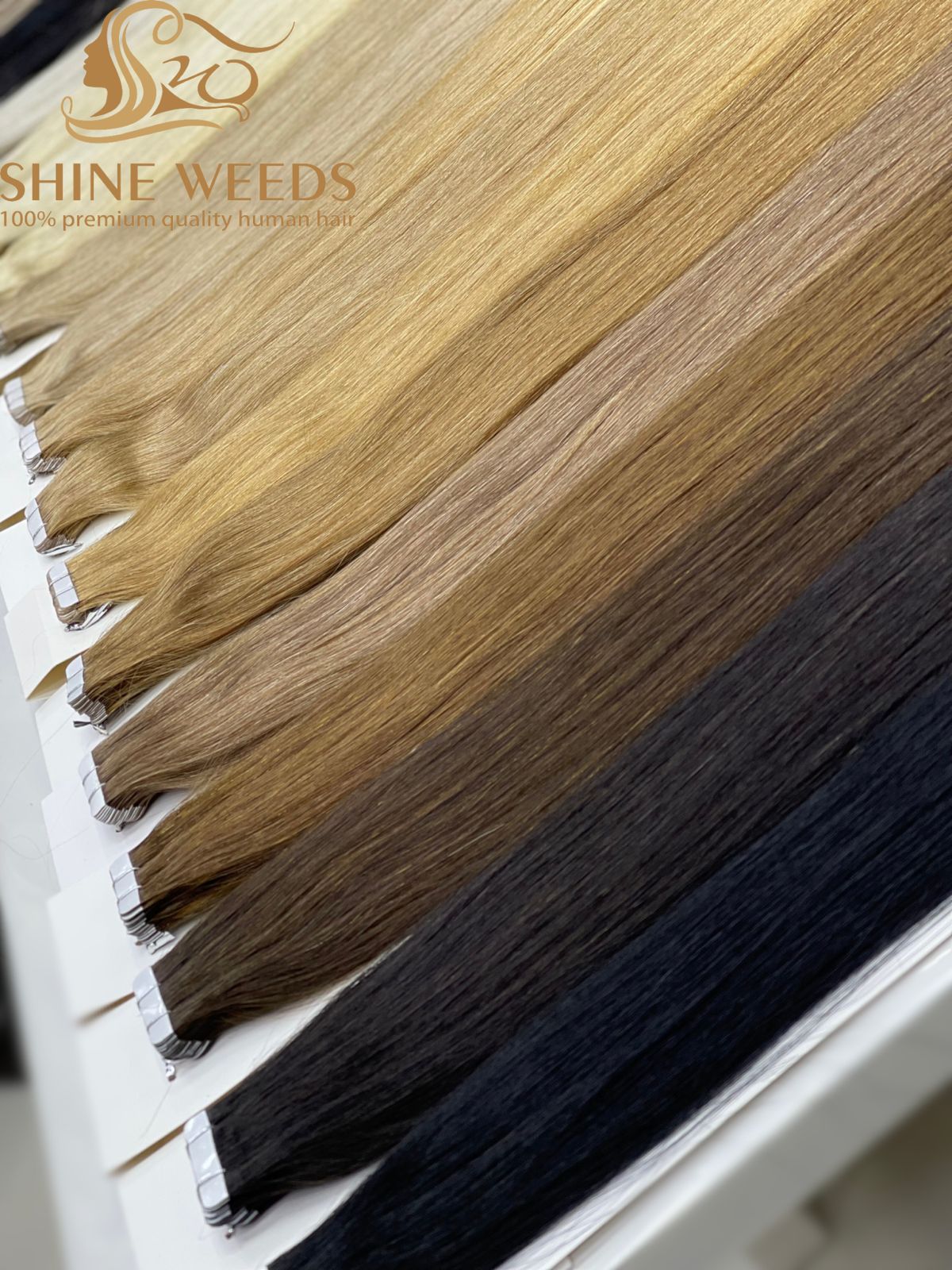 Tape in hair Extension Natural Hair 20pcs 40g NM 60cm 24''