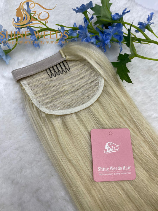 100% Remy Natural hair ponytail 100g 24'' 60cm Pm-2 Blond 60#