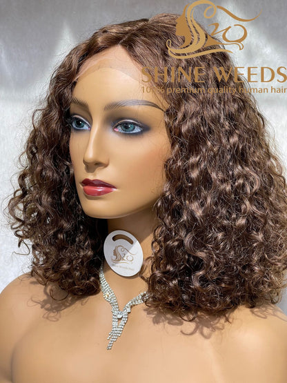 Short Curly Wig Natural hair Model 4*4 Tpart NW