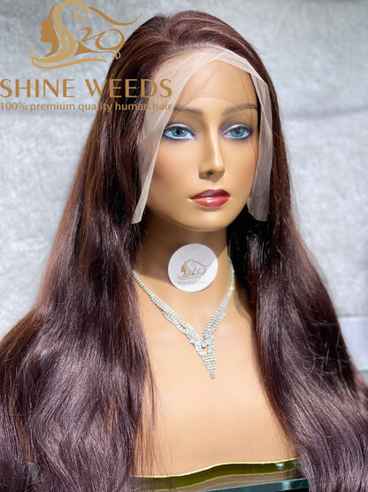 13*4 Brazilian Dark Brown Lace Wig Natural Hair Model 24'' CB