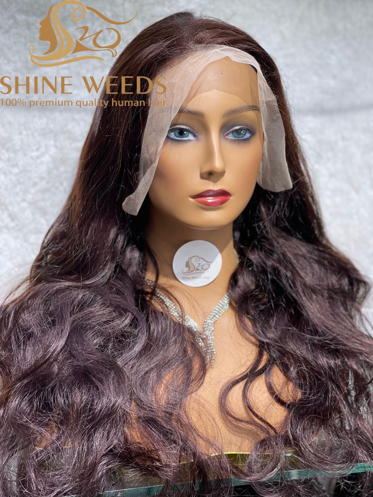 13*4 Frontal Natural hair wig dark brown 2# 24'' CB Lace wig