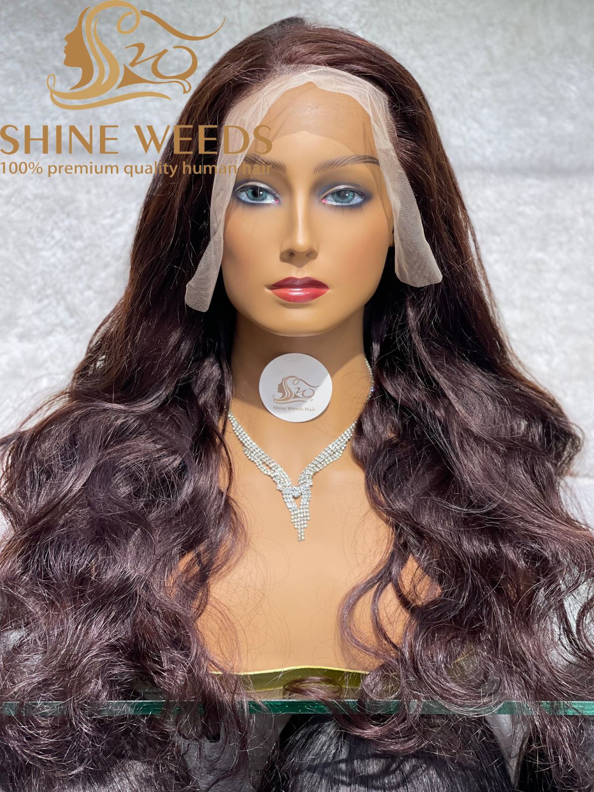 13*4 Frontal Natural hair wig dark brown 2# 24'' CB Lace wig