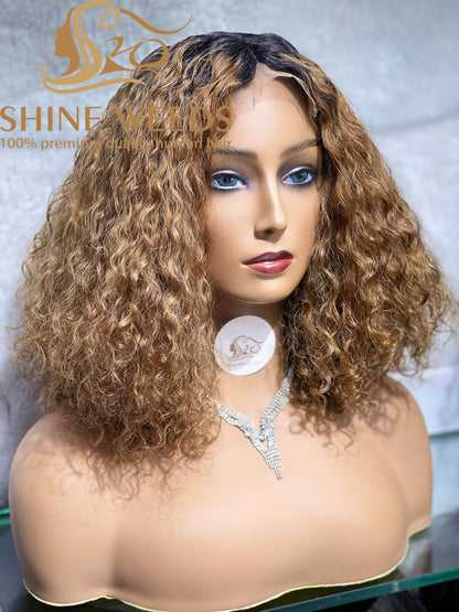 Short Curly Wig Natural hair Model 4*4 Tpart NW