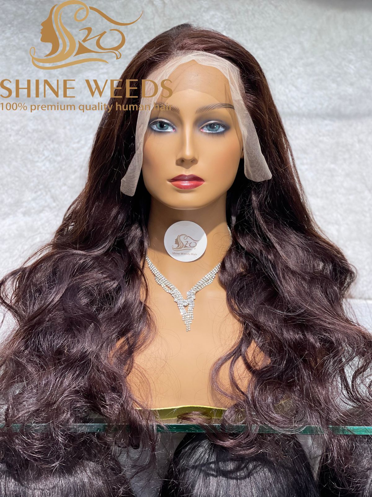 13*4 Frontal Natural hair wig dark brown 2# 24'' CB Lace wig