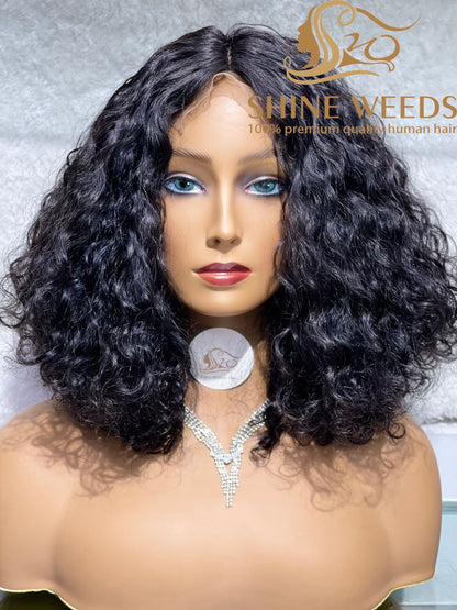 Short Curly Wig Natural hair Model 4*4 Tpart NW