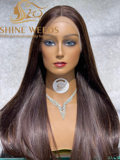Long Lace wig Sraight Silky Natural Hair 18'' Model 9182
