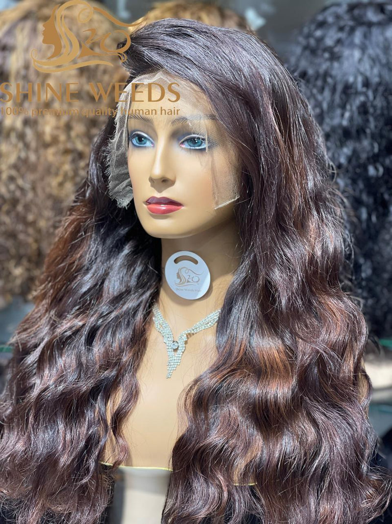 18'' Korean 13*4 HD Frontal Lace wig 300g Double drawn Natural Hair Customized