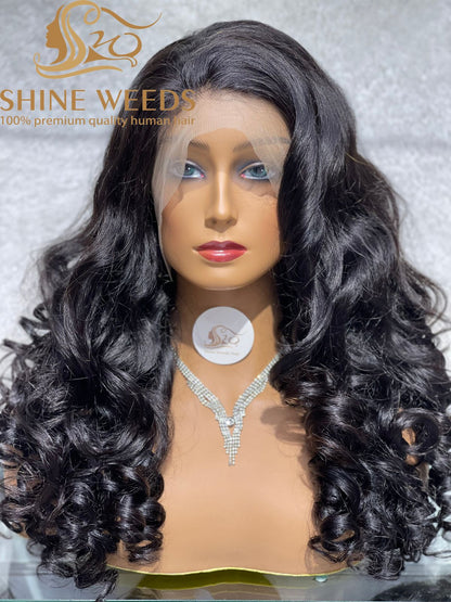 Long Wig 26'' Lose Wave Highlight Natural Hair MV Model