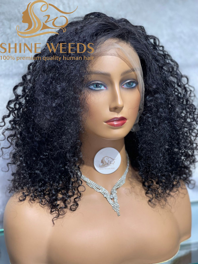 medium Long Curly Wig 18'' Natural Hair Model MY