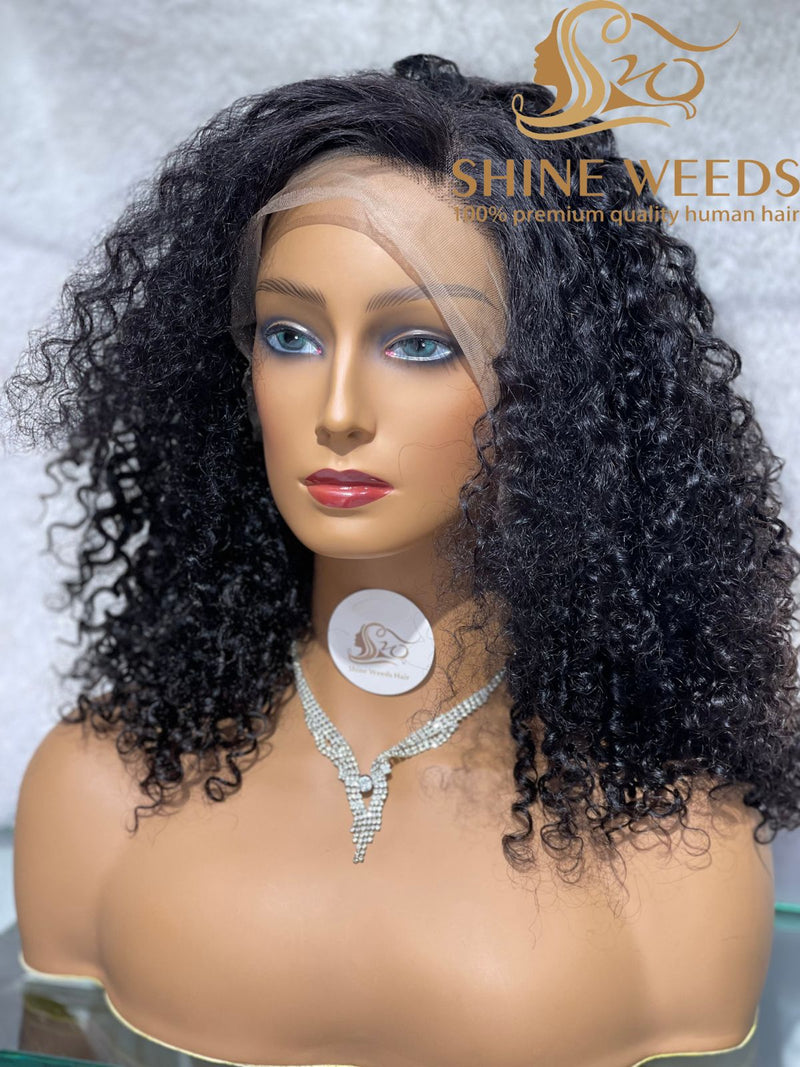 medium Long Curly Wig 18'' Natural Hair Model MY