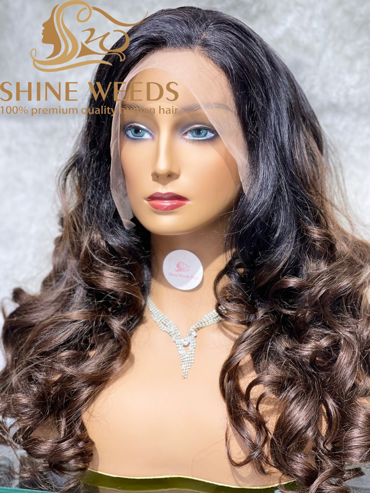 Medium Long Loose Wave Ombre 1B/4# Color Natural Hair 20inch