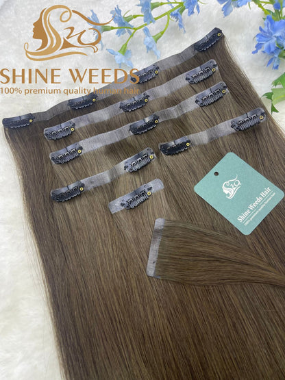 PU Clip Extension 22'' 55cm 150grams Natural hair Glory series