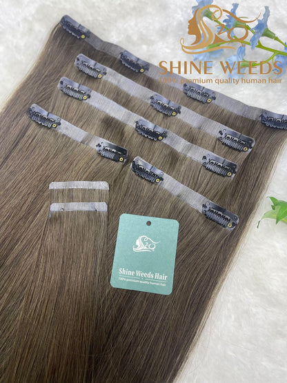 PU Clip Extension 22'' 55cm 150grams Natural hair Glory series