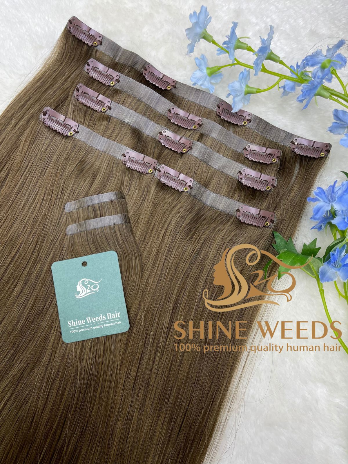 PU Clip Extension 22'' 55cm 150grams Natural hair Glory series