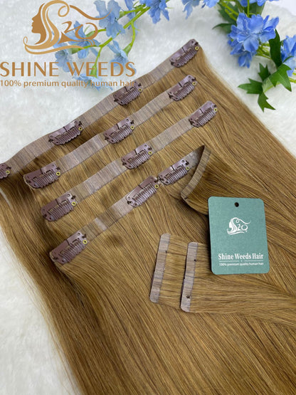 PU Clip Extension 22'' 55cm 150grams Natural hair Glory series